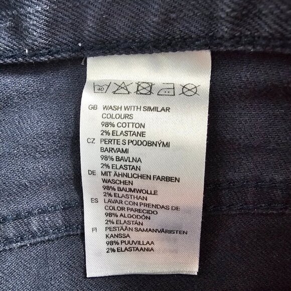 H&M Women's Straight Leg Blue Denim Button Pants, Size 31 - Picture 4 of 11